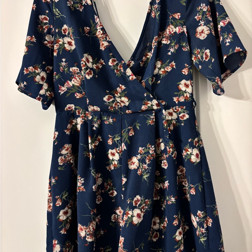Trixxi Navy Floral Mini Dress